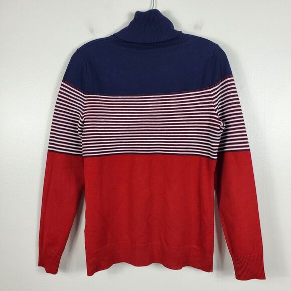 KRIMSON KLOVER Easy Rider Ski Turtleneck Sweater Navy Blue Red Outdoor Womens M - Picture 5 of 8